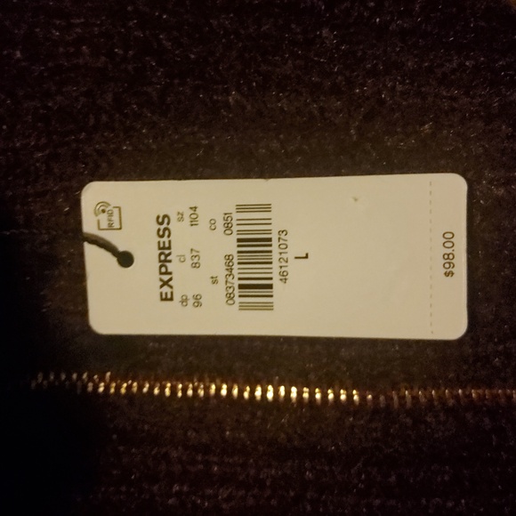 Express Women's Fuzzy Knit Quarter Zip Tunic Sweater Size Large Burgundy - Picture 5 of 5